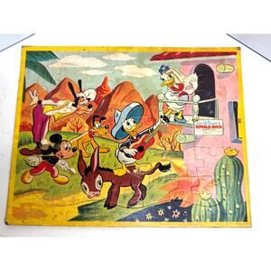 1960s Jaymar Walt Disney Productions 43 Piece Puzzle Donald Goofy Mickey Daisy